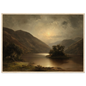 Moonrise over a Highland loch, framed landscape wall art