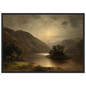 Dark academia loch painting print in a deep charcoal frame