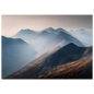 Highland ridges in morning mist, framed wall art with copper bracken slopes
