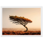 Lone pine landscape print in a white frame with a slim mount