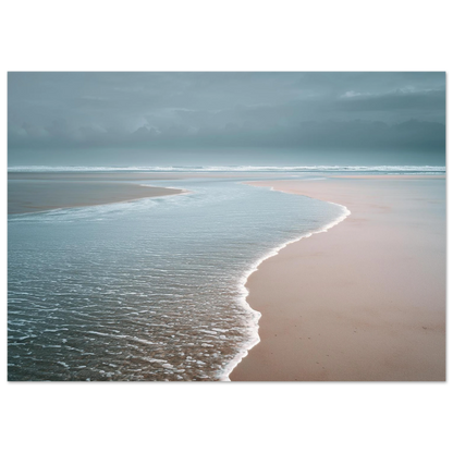Calm coastal scene at the water's edge, print in a slim dark frame