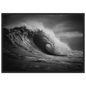 Monochrome barrel wave, print in a slim dark frame