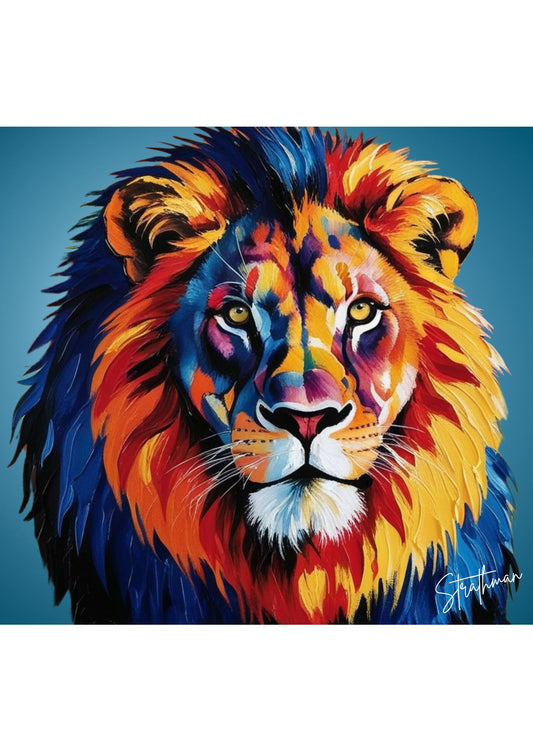Acrylic Style Portrait of a Lion