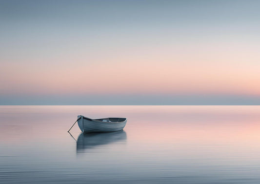 Minimalist Boat on Calm Sea