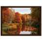 Autumn on the Lake, print in a dark wood frame