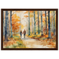Autumn Walk for Two, print in a dark wood frame
