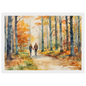 Autumn Walk for Two, print in a white frame