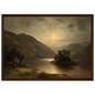 Romantic Highland landscape in a dark mahogany frame