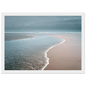 Tide line on an empty strand, print in a white frame with a wide mount