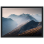 Scottish Highland ridges in mist, framed poster in a black frame