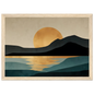 Scandinavian minimalist sunset print in a pale natural wood frame