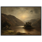 Classical loch landscape print in a slim black frame