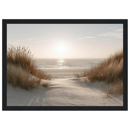 Dune path to the sea, print in a black frame