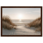 Dune path to the sea, print in a dark wood frame