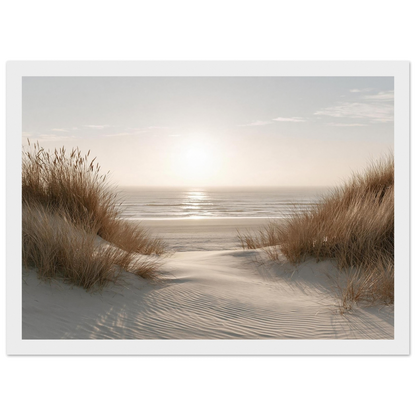 Dune path to the sea, print in a white frame