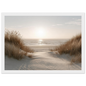 Dune path to the sea, print in a white frame