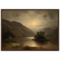 Antique oil style loch and glen in a warm brown wood frame