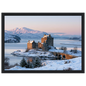 Eilean Donan Castle at Winter Dawn, print in a black frame