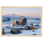 Eilean Donan Castle at Winter Dawn, print in a natural wood frame