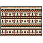Fair Isle knitting pattern in oxblood, pine and ochre, print in a black frame