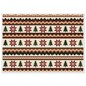 Fair Isle knitting pattern in oxblood, pine and ochre, print in a white frame