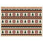 Fair Isle knitting pattern in oxblood, pine and ochre, print in a natural wood frame
