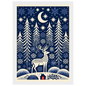 Folk-art winter glen, print in a white frame