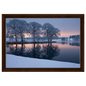 Frozen lake at first light, canvas in a dark wood frame