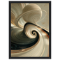 Ivory spiral abstract, print in a black frame