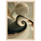 Ivory spiral abstract, print in a natural wood frame