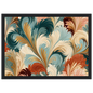 Marbled plumes, print in a black frame