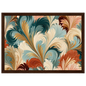 Marbled plumes, print in a dark wood frame