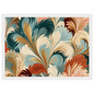 Marbled plumes, print in a white frame