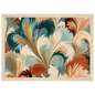 Marbled plumes, print in a natural wood frame