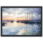 Marina at Dusk, print in a black frame
