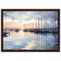 Marina at Dusk, print in a dark wood frame