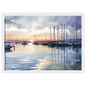 Marina at Dusk, print in a white frame