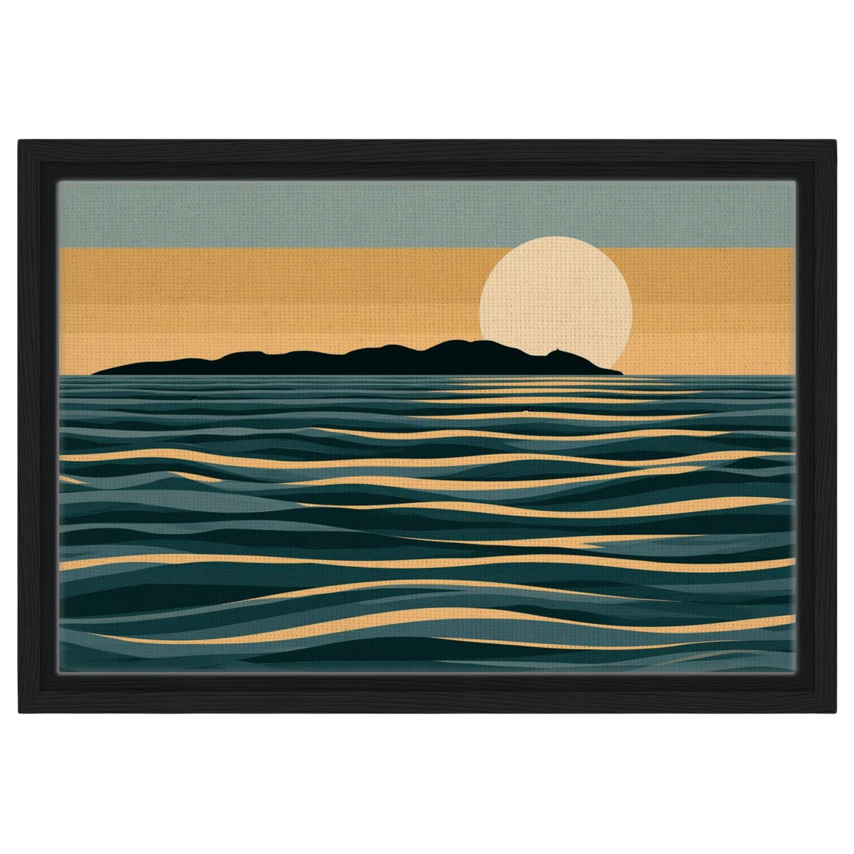 Moon over the Sound, canvas in a black frame