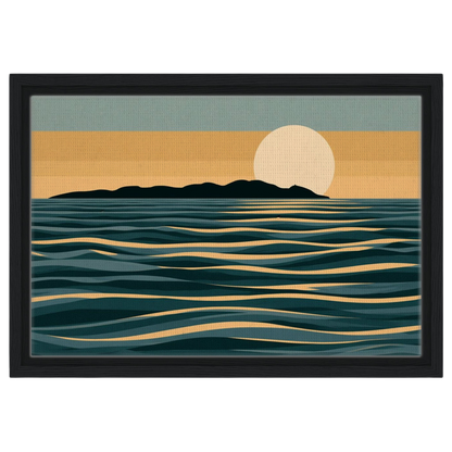 Moon over the Sound, canvas in a black frame