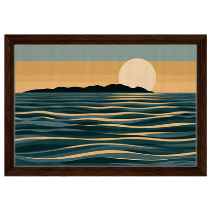 Moon over the Sound, canvas in a dark wood frame