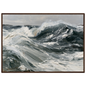Palette knife swell in slate and white, print in a dark wood frame