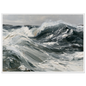 Palette knife swell in slate and white, print in a white frame