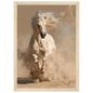 Palomino in the dust, print in a natural wood frame