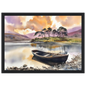 Rowing Boat on the Loch, print in a black frame