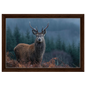 Stag at the forest edge, canvas in a dark wood frame