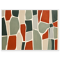 Stone mosaic in rust and sage, print in a white frame