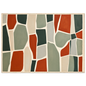 Stone mosaic in rust and sage, print in a natural wood frame