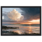 Storm light over the bay, print in a black frame
