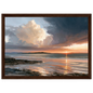 Storm light over the bay, print in a dark wood frame