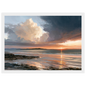 Storm light over the bay, print in a white frame